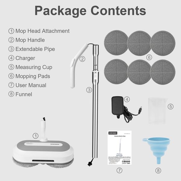 Akumulatorowy mop elektryczny 450ml Zestaw mopów obrotowych Myjka do okien zdjęcie 10