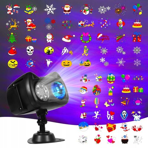 PROJEKTOR LASEROWY ŚWIĄTECZNY ZEWNĘTRZNY GWIAZD RGB PILOT 72 WZORÓW RZUTNIK na Arena.pl