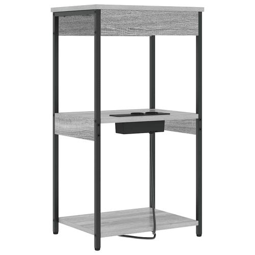 Nocna szafka z stacją ładującą z półką Szary dąb sonoma na Arena.pl