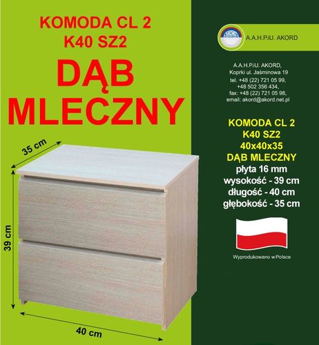 Komoda CL2 DĄB MLECZNY na Arena.pl