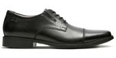 Clarks Półbuty męskie wizytowe - Tilden Cap - rozmiar 40 - Czarny, skóra