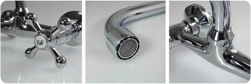 BATERIA UMYWALKOWA ZLEWOZMYWAKOWA ŚCIENNA KRAN DO UMYWALKI ZLEWU RETRO na Arena.pl