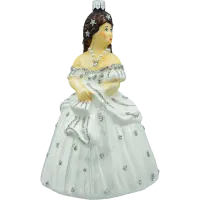 Bombka choinkowa szklana: Dama w białej sukni