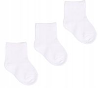 SKARPETKI NIEMOWLĘCE Z BAWEŁNY ORGANICZNEJ SKARPETY BIAŁE 3-PAK 0-3 m