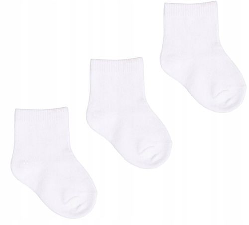 SKARPETKI NIEMOWLĘCE Z BAWEŁNY ORGANICZNEJ SKARPETY BIAŁE 3-PAK 0-3 m na Arena.pl