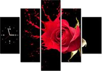 105CM 150CM ZEGAR 5 ELEM RÓŻANY PLUSK DRUK OBRAZ