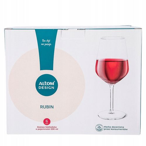 Eleganckie Kieliszki do wina czerwonego Altom Design Rubin 530 ml 6 na Arena.pl