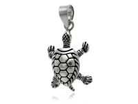 ELEGANCKI OKSYDOWANY SREBRNY CIEMNY WISIOREK ŻÓŁWIK ŻÓŁW TURTLE SREBRO 925