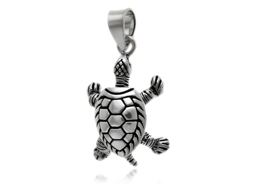 ELEGANCKI OKSYDOWANY SREBRNY CIEMNY WISIOREK ŻÓŁWIK ŻÓŁW TURTLE SREBRO 925 na Arena.pl