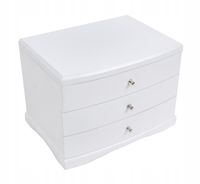 SZKATUŁKA NA BIŻUTERIĘ PUDEŁKO PREZENTOWE ORGANIZER 3-POZIOMOWA BIAŁA