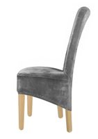 Pokrowiec Na Krzesło Xl Szary Welur Elastyczny [21Dr]