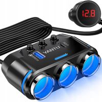 Rozdzielacz Gniazda Zapalniczki Samochodowej Ładowarka 12-24V Port USB-C