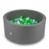 Suchy basen 90x40cm szary z piłeczkami 300szt (białe, seledynowe, miętowe, zielone)