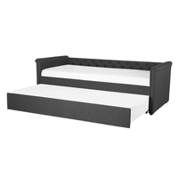 Łóżko wysuwane tapicerowane 80 x 200 cm ciemnoszare LIBOURNE