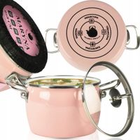 GARNEK TRADYCYJNY EMALIOWANY 4L RÓŻOWY PROSTY GAZ INDUKCJA 20CM MARYNA