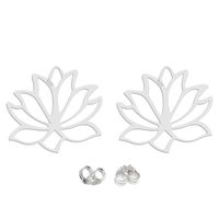 Srebrne Kolczyki Celebrytki Kwiat Lotosu Srebro 925