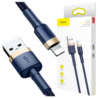 Kabel USB Lightning  Baseus Cafule 2.4A 1m (złoto-granatowy)