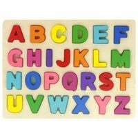 klocki alfabet puzzle drewniane układanka literki litery nauka pisania