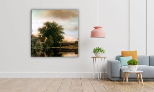 OBRAZ NA PŁÓTNIE 110 Wieś 70x70cm na Arena.pl