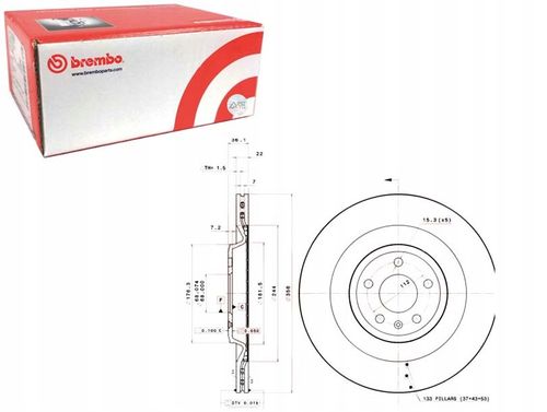 TARCZA HAM TYL 356X22 V BREMBO na Arena.pl