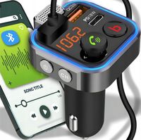 TRANSMITER FM SZYBKA ŁADOWARKA BLUETOOTH AUDIO MP3 BT 3X USB RGB