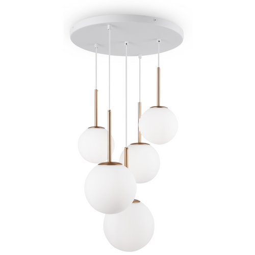 Wisząca lampa Basic Form MOD321PL-05G pięciopunktowa biała na Arena.pl