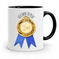 Kubek Czarny Dla Kierownika Kierownik Na Medal Z Nadrukiem Ze Zdjęciem