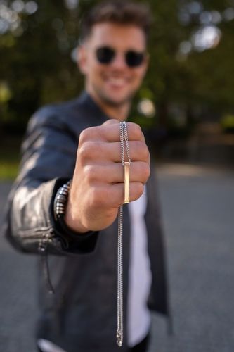 Srebrny naszyjnik Męski z Grawerem Łańcuszek Pancerka Stal GRAWER GRATIS na Arena.pl