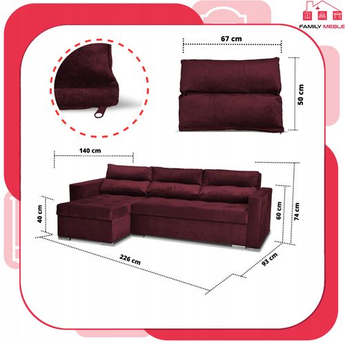 Narożnik Varius rozkładany z funkcją spania Family meble rogówka na Arena.pl