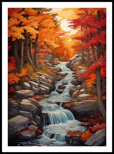 Plakat 50x70cm Jesienne Wodospady na Arena.pl