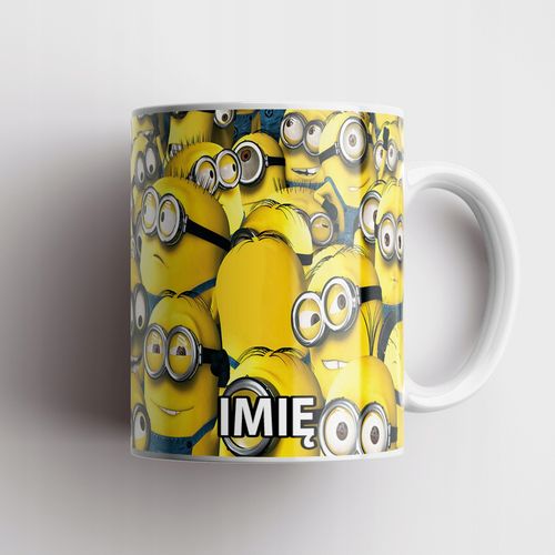 ZESTAW KUBEK + PODKŁADKA - MINIONKI - PREZENT WIELE WZORÓW + IMIĘ na Arena.pl