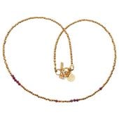 Naszyjnik urodzeniowy październik - turmalin, hematyt i srebro złocone