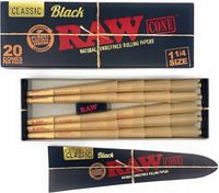 Skręcone bibułki RAW Cone Black 1 1/4 83 mm 20 szt. gotowe blunty