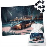 PUZZLE TRADYCYJNE - AUTA SUPER SAMOCHODY PLAŻA MIASTO NOC - 110 el