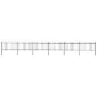 Ogrodzenie z zaokrąglonymi końcami, stalowe, 10,2 x 1 m, czarne