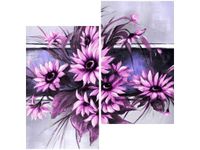 60X60CM SŁONECZNIKI FIOLECIE DWU OBRAZ ŚCIAN
