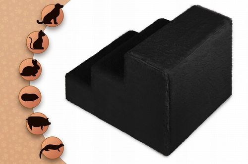 Schodki dla psa 3-stopnie tapicerowane czarne podest dla psa do kanapy na Arena.pl