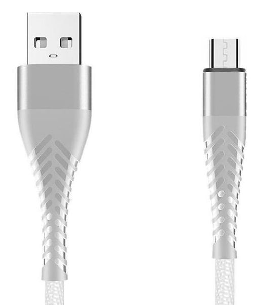 Kabel micro USB z oplotem Spider (2 m, biały) zdjęcie 1
