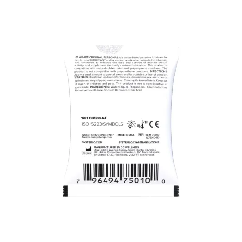 system jo agape lubrykant w saszetce 5 ml - do skory wrażliwej na Arena.pl