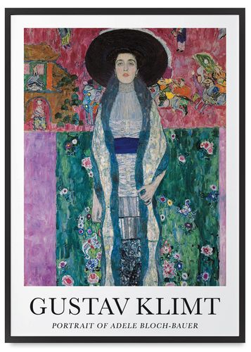 Plakat gustav klimt oortrait of Adele Bloch 21x30 cm w czarnej ramie na Arena.pl