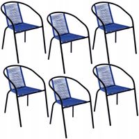 6 x fotel bistro sznurkowy wygodne krzesło ogrodowe na balkon do ogrodu