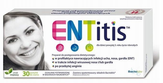 ENTitis pastylki do ssania miętowe 30 pastylek zdjęcie 1