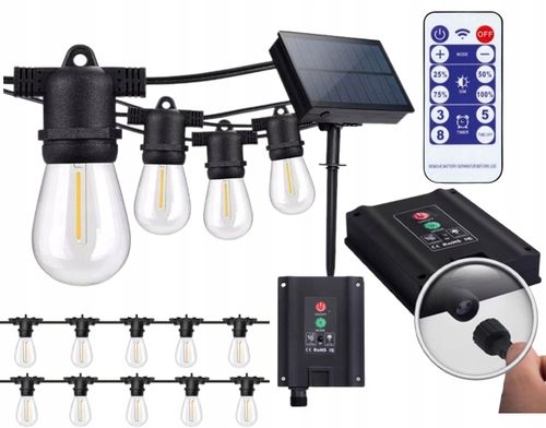GIRLANDA SOLARNA lampki ogrodowe ŻARÓWKI duże LED na Arena.pl