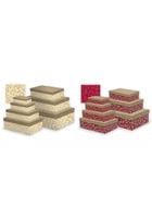 PUDEŁKO OZDOBNE Z WYTŁOCZENIAMI ŚNIEŻYNKI ARGUS 21 X 13,5 X 7,5 CM