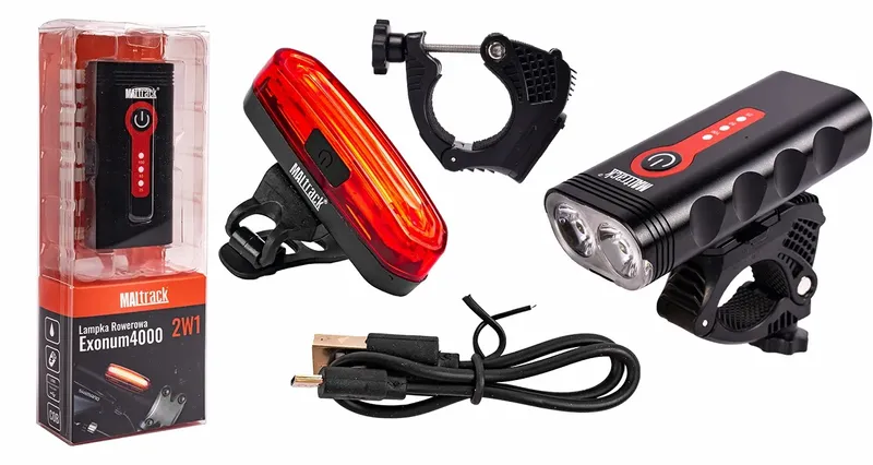 Lampka Rowerowa Przód + Tył LED 360 Wodoodporna zdjęcie 13