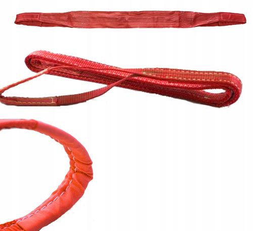 pas załadunkowy zawiesie 4m/150mm/5t pętla na końcach, czerwony na Arena.pl