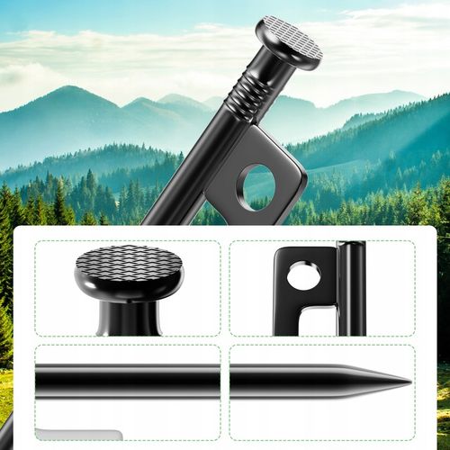 kotwy do trampoliny Solidne kotwa do ziemi 9mm 30cm 8szt z workiem czarny na Arena.pl