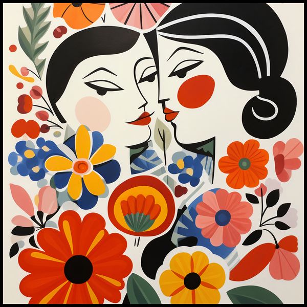 Plakat 100x100cm Kwiatowy Romans zdjęcie 2