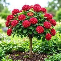HORTENSJA OGRODOWA CZERWONA SZCZEPIONA na pniu - sadzonki 60 / 80 cm