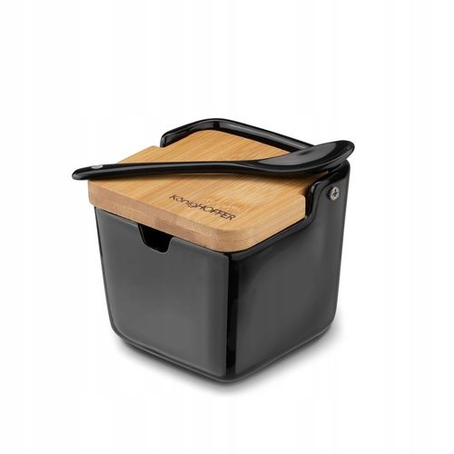 CUKIERNICZKA z Łyżeczką BAMBUSOWA CZARNA Pojemnik Konighoffer Ceramic na Arena.pl